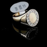 Oval CZ 9ct Gold Signet Ring