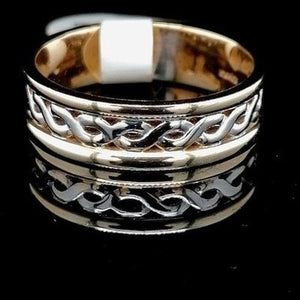 Gents Two Tone Celtic Wedding Band