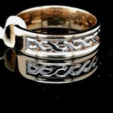 Gents Two Tone Celtic Wedding Band