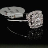 Square Halo Cluster Engagement Ring .50ct