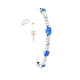 Blue Opal and CZ Bracelet