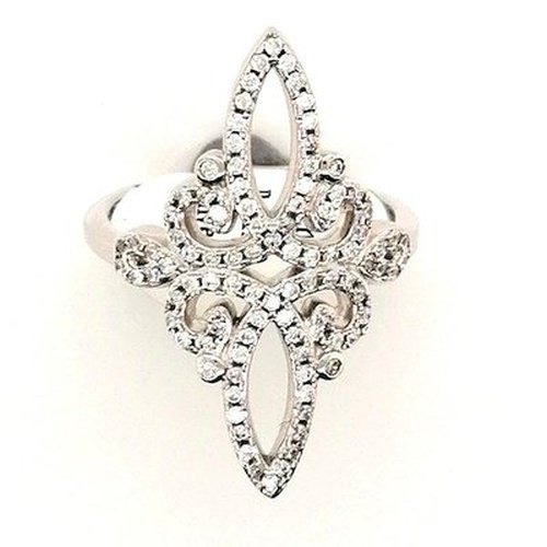 Silver Art Deco Style Ring