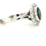 Vintage Inspired Green & Clear Stone Cluster Ring