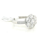 Silver Flower Cluster CZ Ring