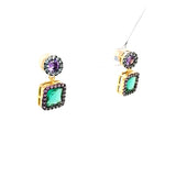 Luxenter Earrings Green and Multicolor