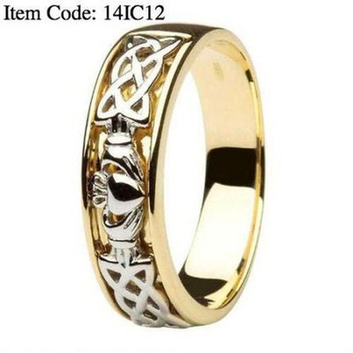 Claddagh Wedding Ring Gents with Celtic Knotwork