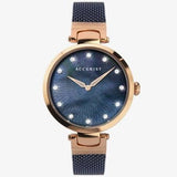 Accurist Ladies Rose Gold Plated Blue Watch
