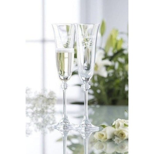 HAPPY ENGAGEMENT LIBERTY FLUTE GLASS PAIR