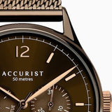 Accurist Men's Brown Case & Stainless Steel Mesh Bracelet with Brown Dial