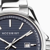 Accurist Men's Silver Case & Stainless Steel Bracelet with Blue Dial