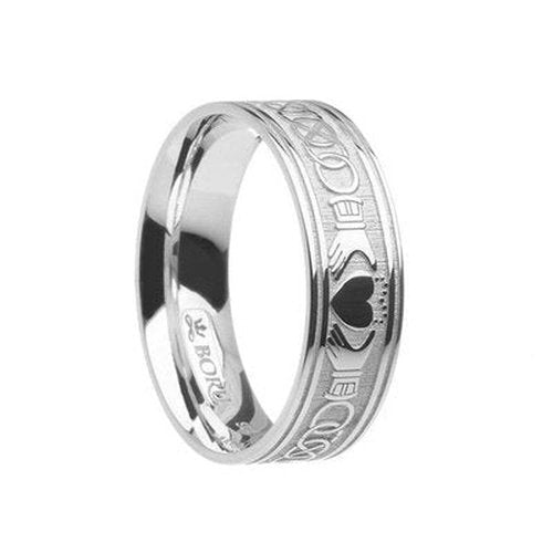 Claddagh Celtic Knot Etched Band