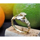 Gents 9ct Gold Claddagh With Celtic Weave Band