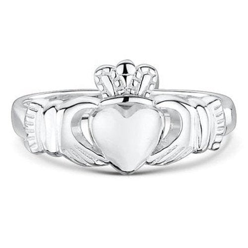 Ladies 9ct White Gold Claddagh Ring