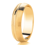 Gents Curved Patterned wedding band