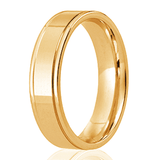 Gents Flat stepped Patterned wedding band