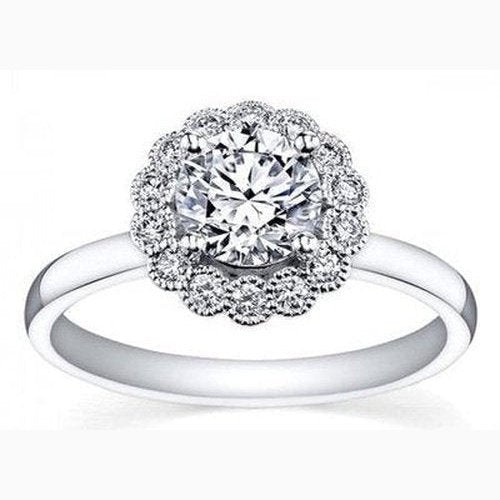 Antique style Halo Solitaire .40ct