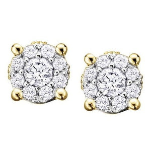 Starburst Style Diamond Stud Earrings