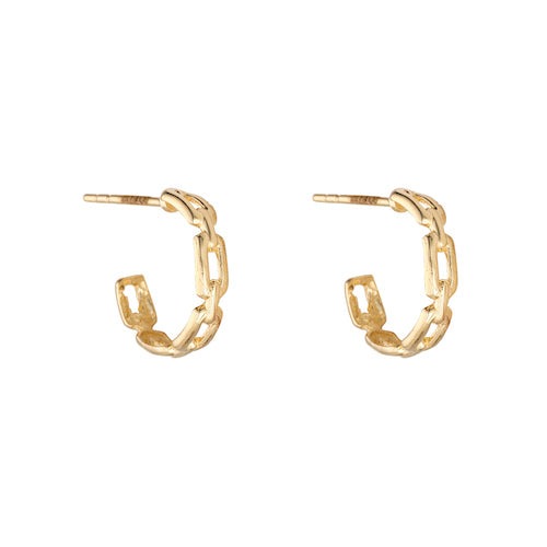9ct Gold Chain Link Hoop Earrings