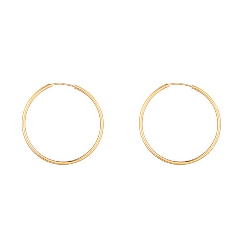 9ct gold medium size hoop earrings / sleepers