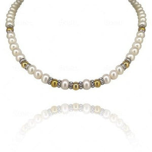6.5/7mm Potato Pearl Necklace Gold
