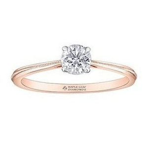 Brilliant cut solitaire with beaded detail band .40ct