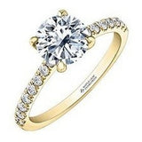 Brilliant cut diamond set shoulders engagement ring