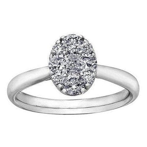 Oval Starburst Solitaire Ring .38ct