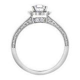 Frosted Pear Halo Solitaire .73ct