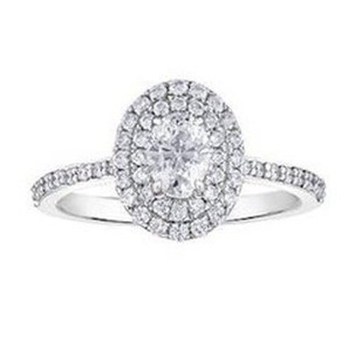 Oval Double Halo Solitaire 1.04ct