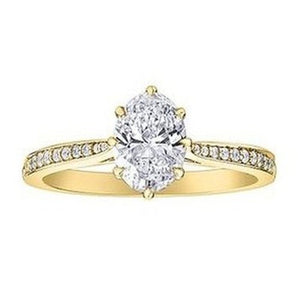 Oval Solitaire with diamond shoulders 1.14ct