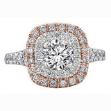 Square Halo style solitaire .70ct