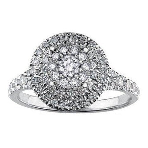 Round Halo Solitaire engagement ring .50ct