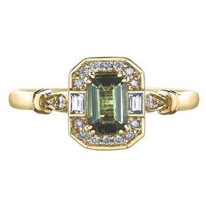 Green Tourmaline Antique Style Ring