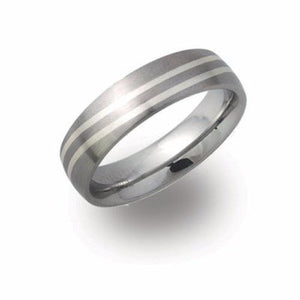 6mm Silver & Steel Gents Ring