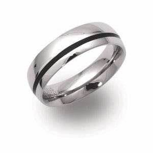6mm Steel and black IP Ring