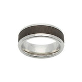 8mm Stainless Steel & Black Carbon Fibre Ring