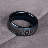 8mm Blue & Black Gents Stainless Steel Ring