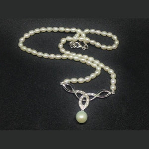 Sterling Silver Celtic Pearl Trinity Knot Necklace