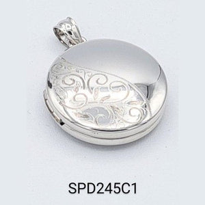 Round Silver Locket (free engraving)
