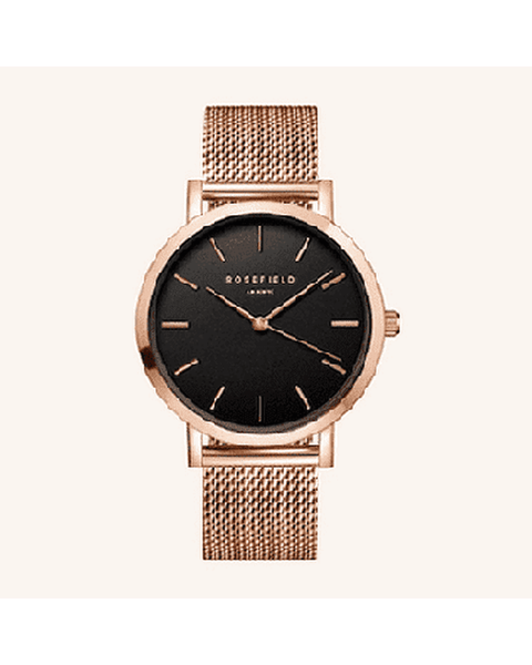 Rosefield The Mercer Black Rose gold 38mm – Crossan Jewellers