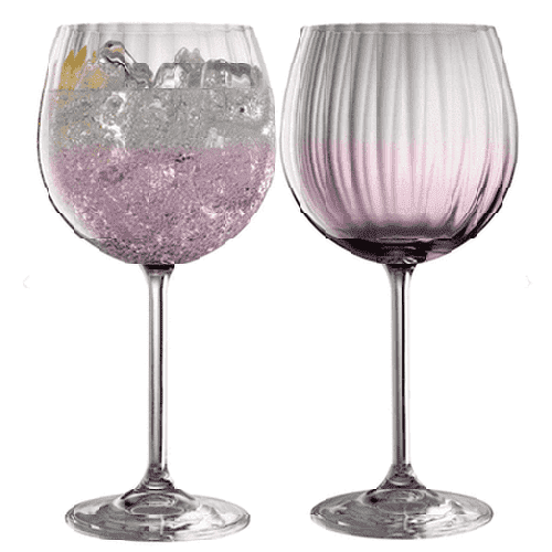 Galway Crystal Erne Gin and Tonic Glass Pair Amethyst