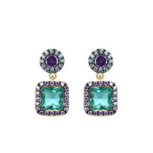 Luxenter Earrings Green and Multicolor