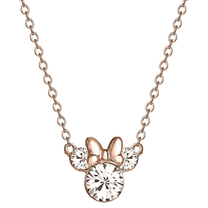 Disney Minnie Mouse Silver and Rose Gold Stone Set Necklace
