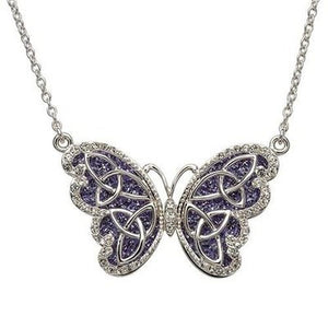 butterfly necklace purple