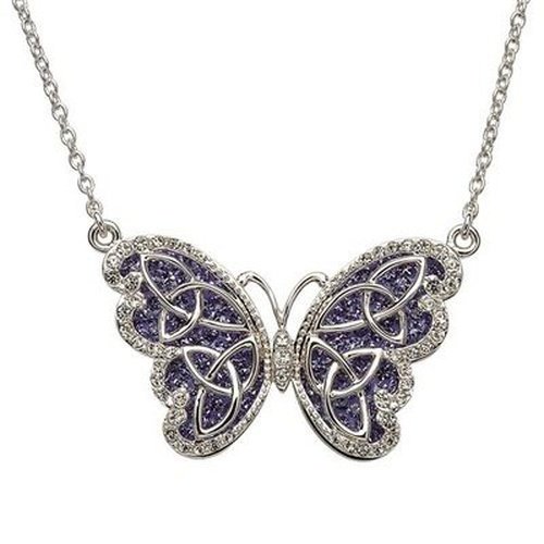 butterfly necklace purple