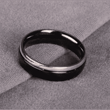 6mm Black IP & Steel Gents ring