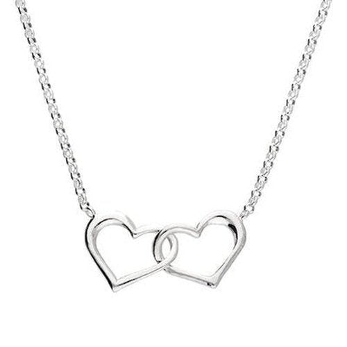 Two Interlinked Hearts Necklace