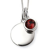 January Birthstone Engravable Necklace