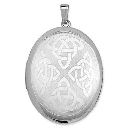 Silver Celtic Locket (free engraving)