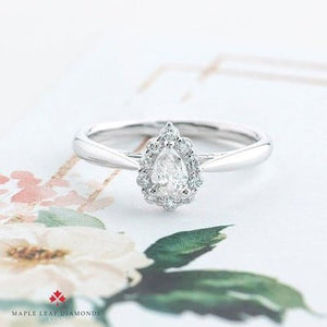 Pear Halo Solitaire .50ct